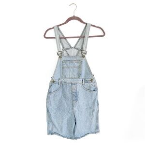 Guess 90s Vintage Light Wash Denim Short Overalls